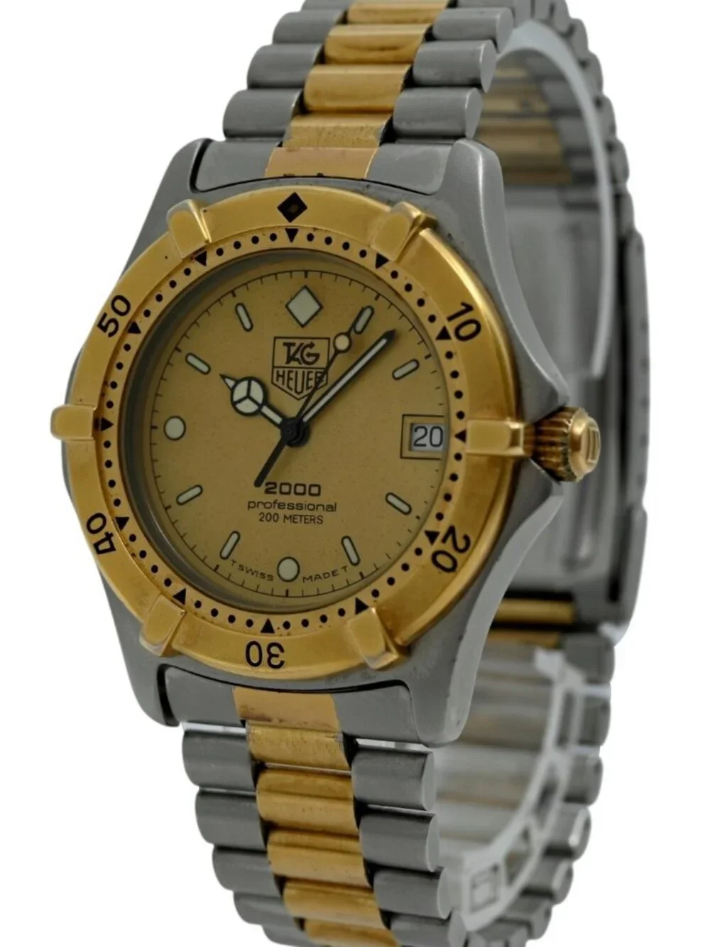 Tag Heuer 38mm Men's Professional 2000 Series Two-Tone Gold Dial Watch- 964.006!